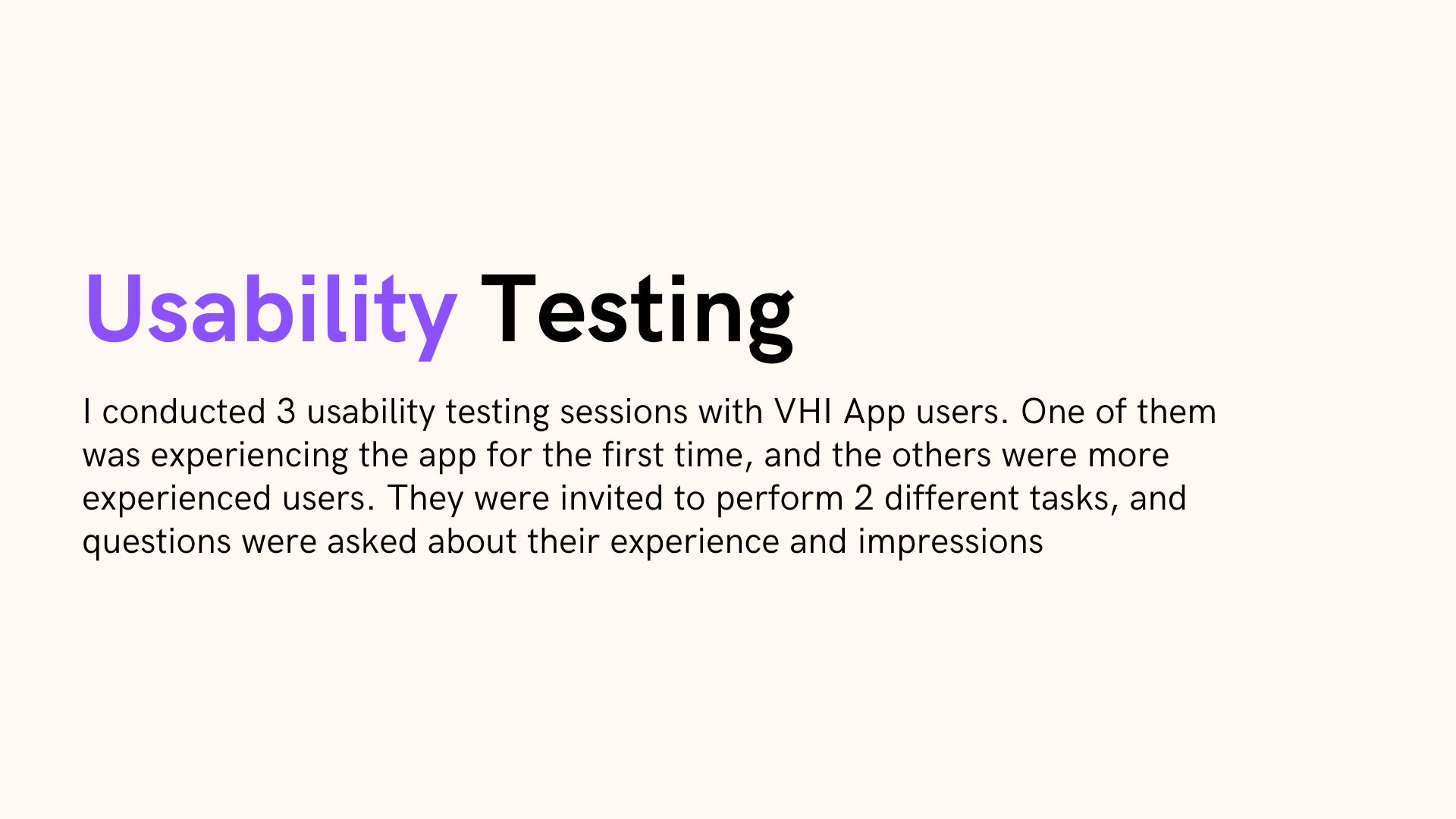 Case Study - VHI App - Usability Testing