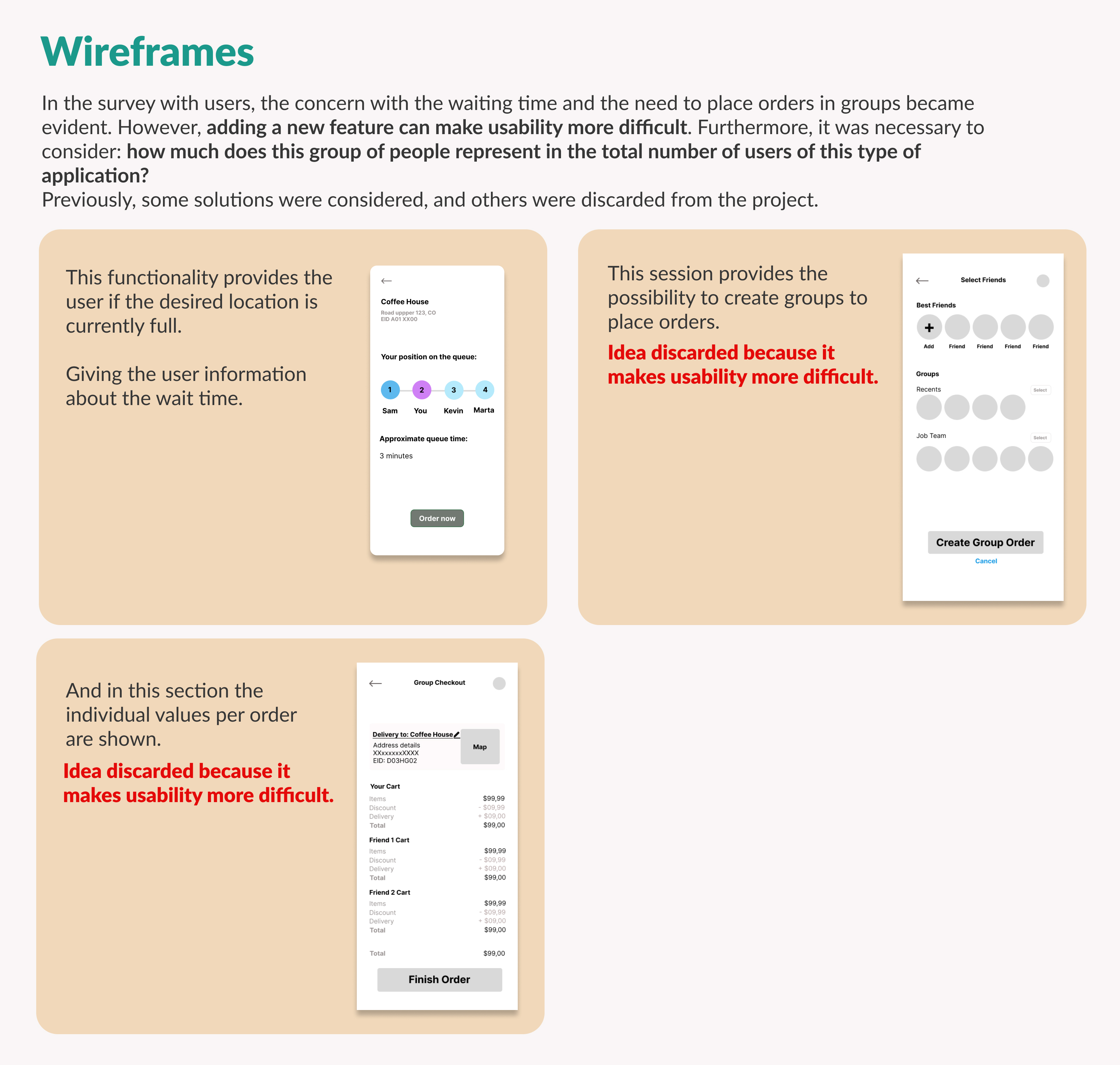 Coffee House Mobile App - UX/UI Design Case Study - Wireframes