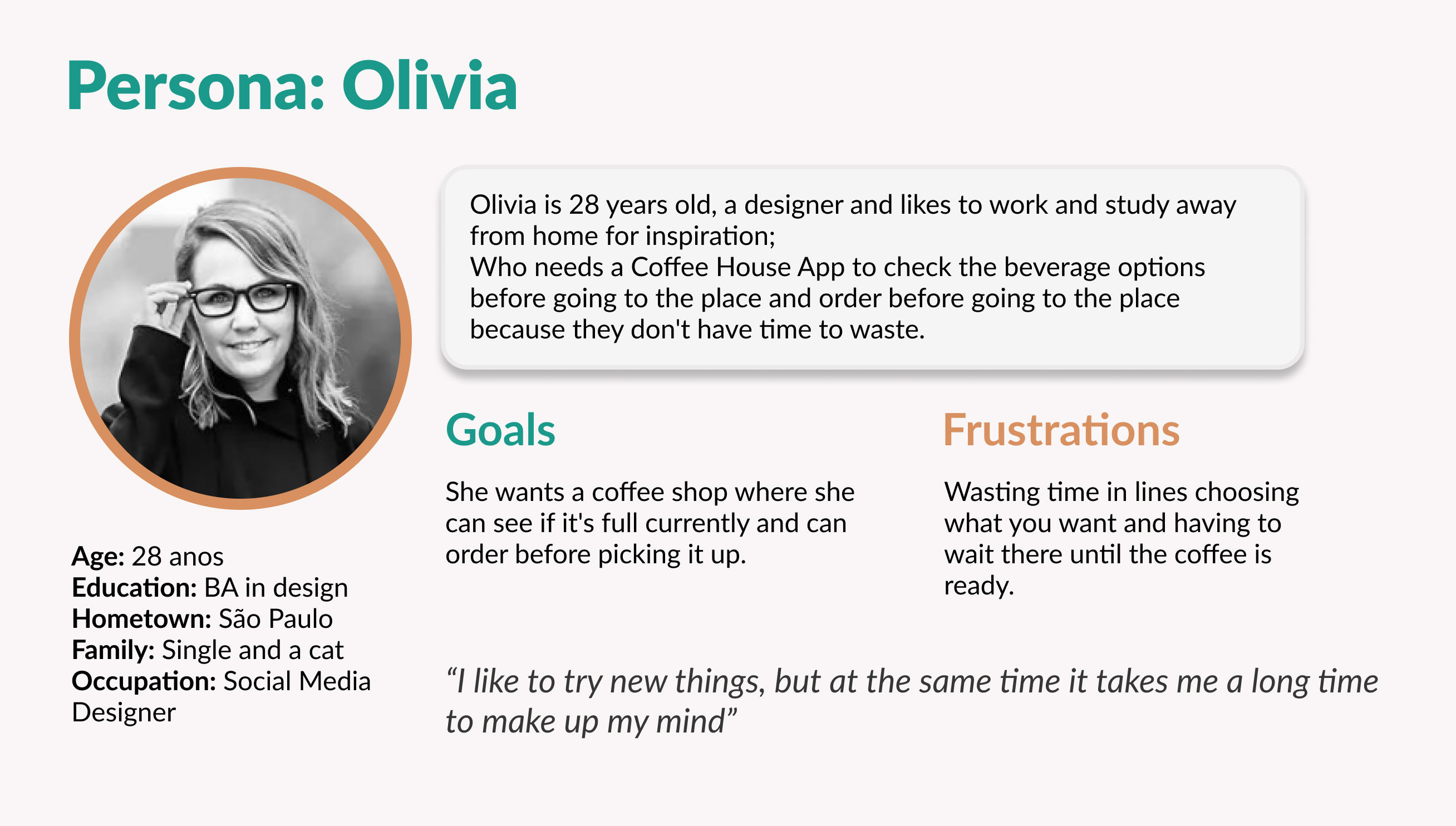 Coffee House Mobile App - UX/UI Design Case Study - Personas