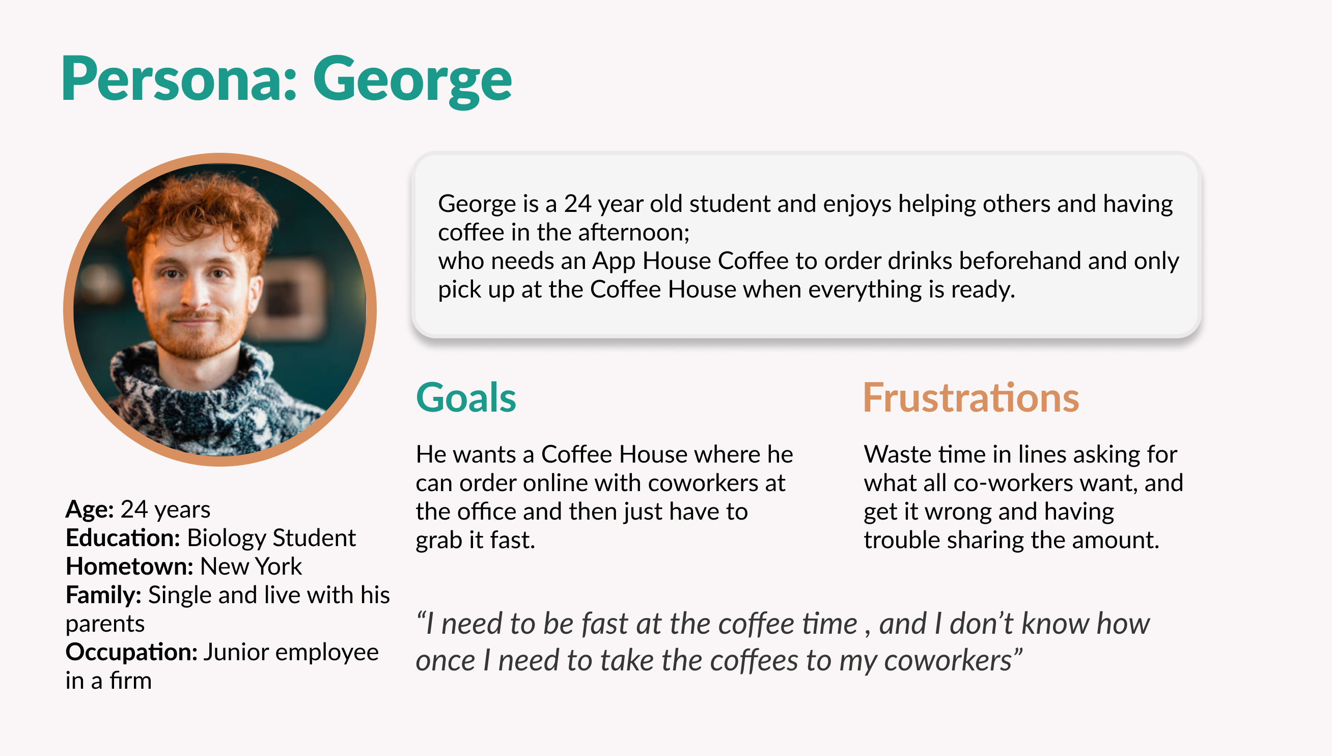 Coffee House Mobile App - UX/UI Design Case Study - Personas